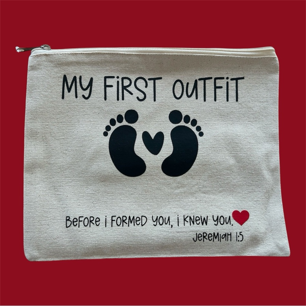 Canvas Pouch Baby Keepsake with Multiple inserts